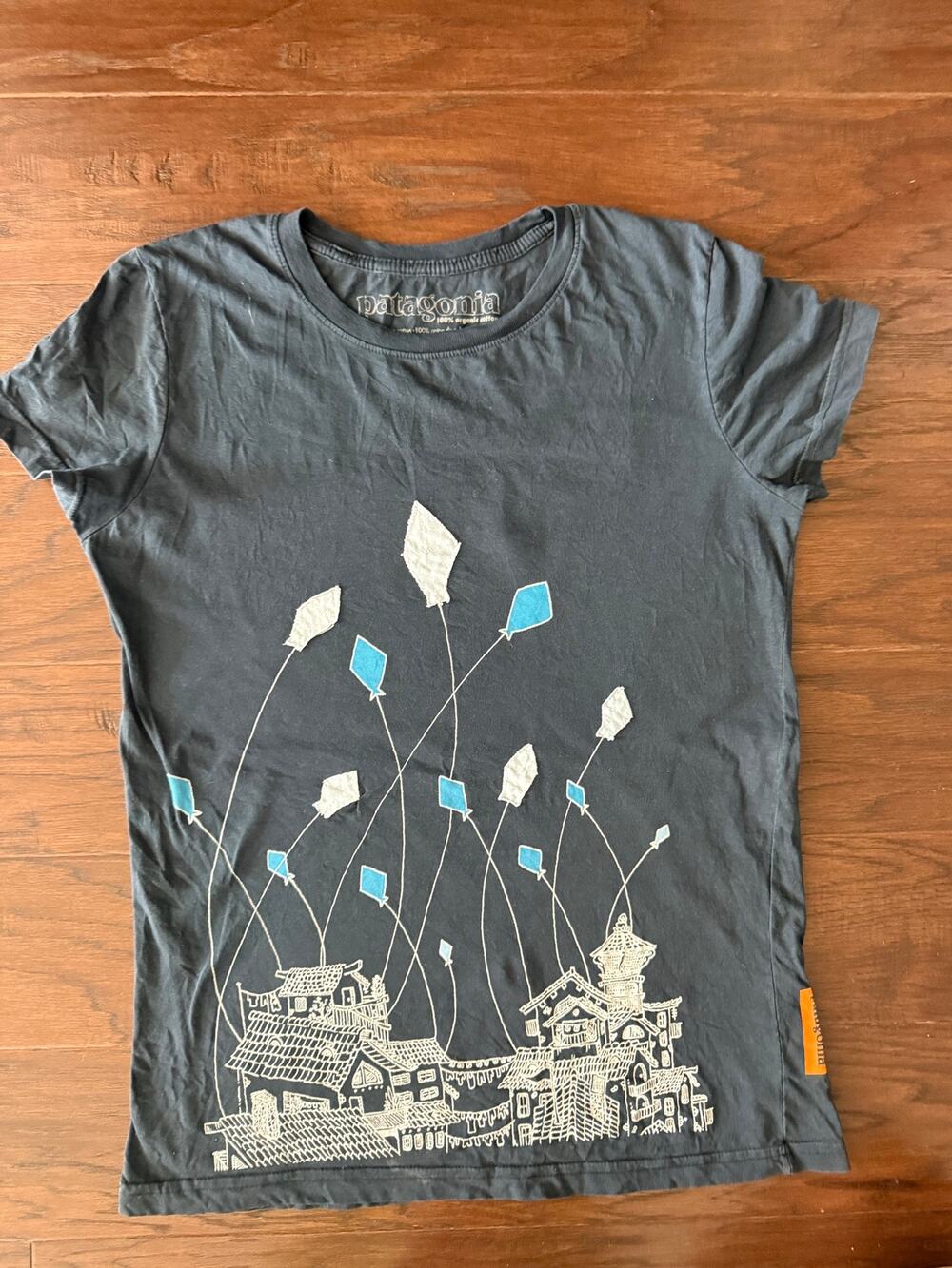 Patagonia Asian Kite Navy Blue T Shirt Large